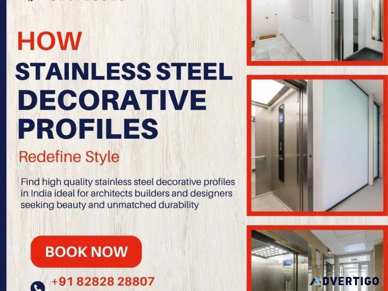 Stainless steel decorative profiles for elegant interiors jain