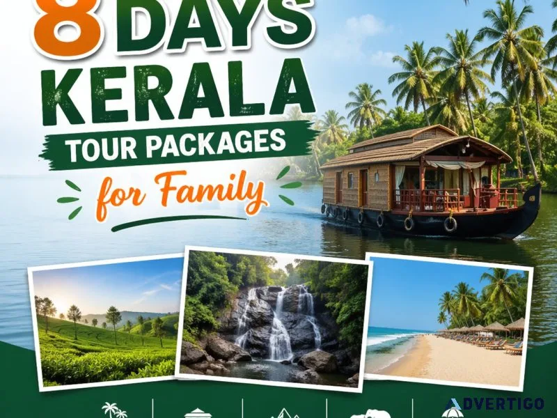 Call 919090484850 get amazing 8 days kerala tour packages fo