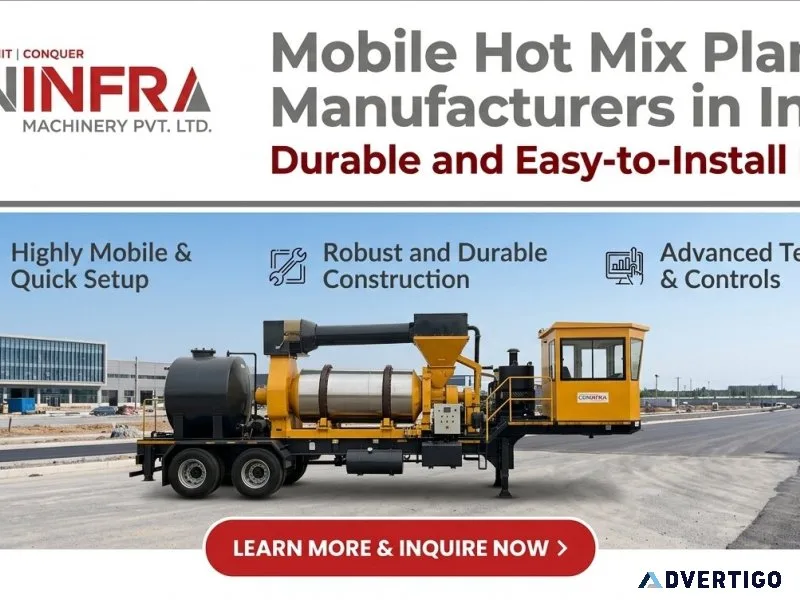 Mobile hot mix plant manufacturers in india durable and easyt