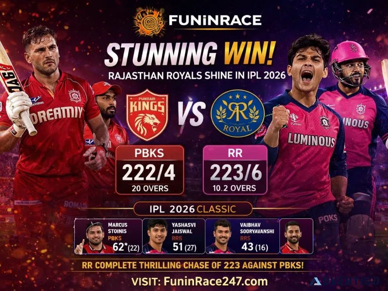 Funinrace247 ipl highlights rr vs pbks thriller