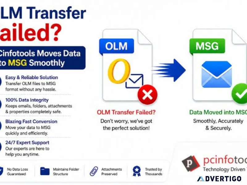 Olm transfer failed? pcinfotools moves data into msg smoothly