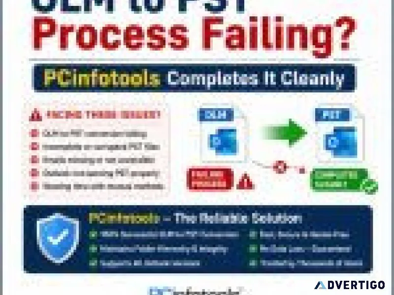 Olm to pst process failing pcinfotools completes it cleanly