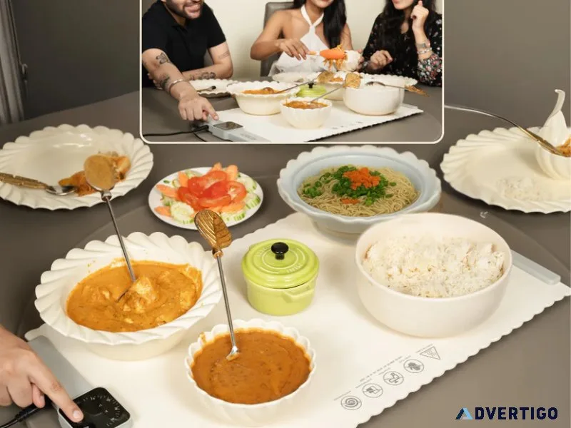 Enem food warming mat portable silicone heat pad adjustable t