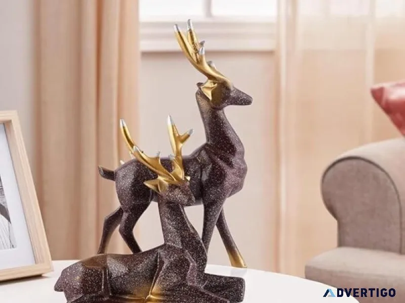 Glittery deer statue