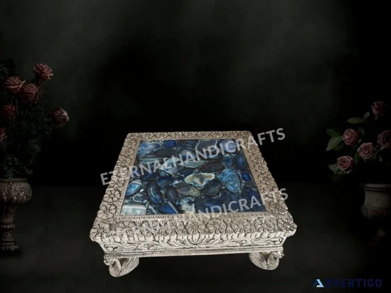Modern silver designer chowki