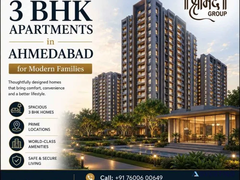 Best 3 bhk apartments in ahmedabad for modern families shreema