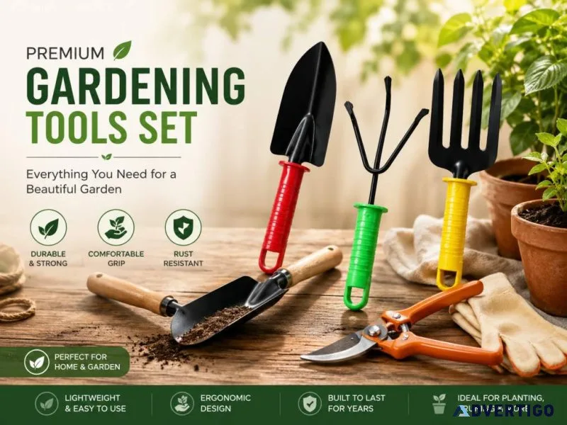Colorful 3pcs garden tool set with plastic handle makerbazar