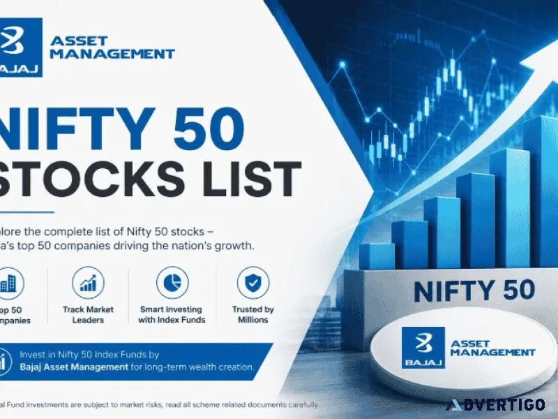 Nifty 50 stocks list by bajaj asset management