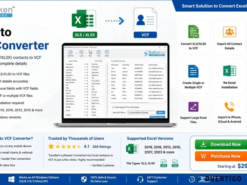 Professional excel to vcard converter for windows users