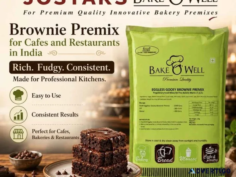 Brownie premix for cafes with rich taste and easy baking