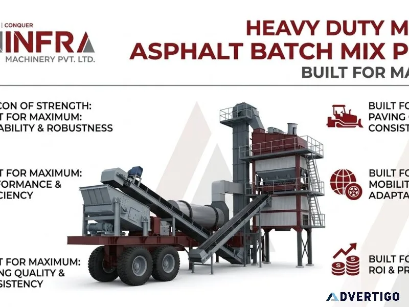 Heavy duty mobile asphalt batch mix plant built for maximum