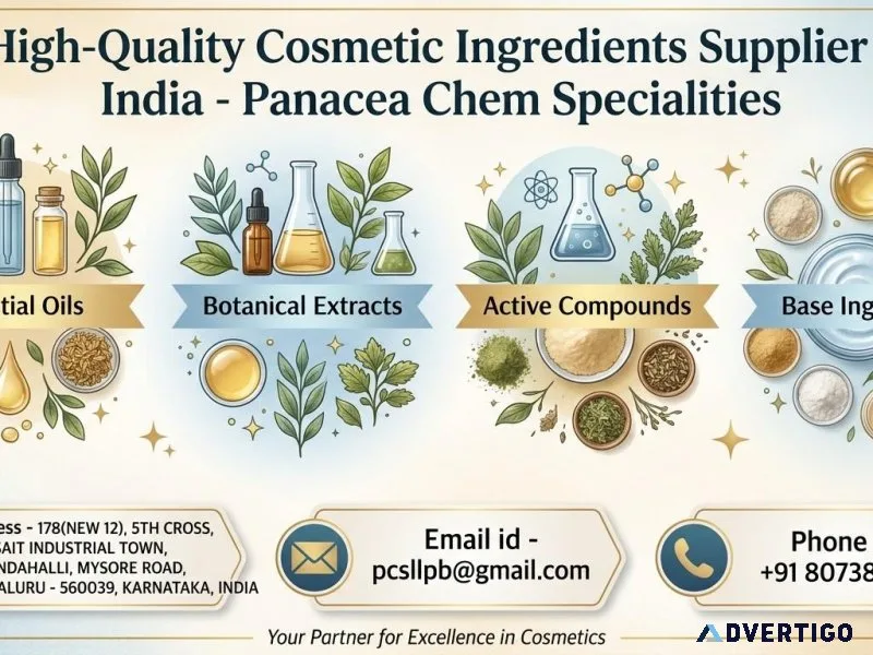 Cosmetic ingredients manufacturer in india pcs llp