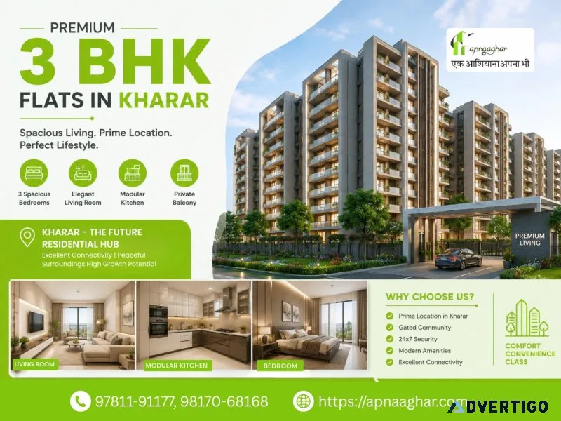 Premium 3 bhk flats in kharar