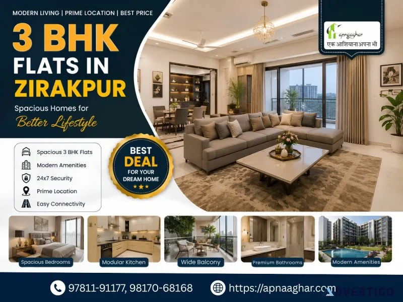 3 bhk flats in zirakpur