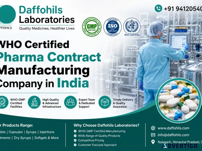 Who certified pharma contract manufacturing company in india