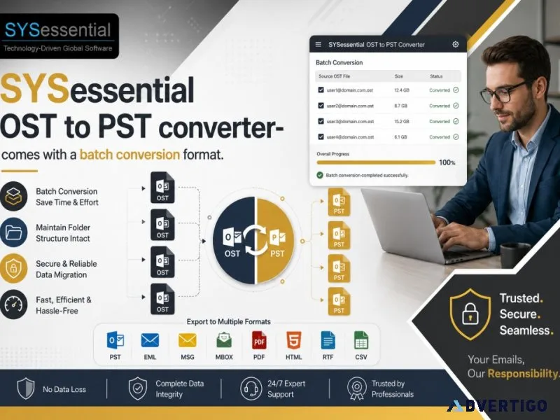 Sysessential ost to pst converter comes with a batch conversion