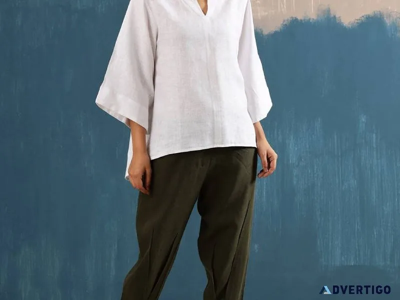 Explore manan white linen tops shop new arrivals