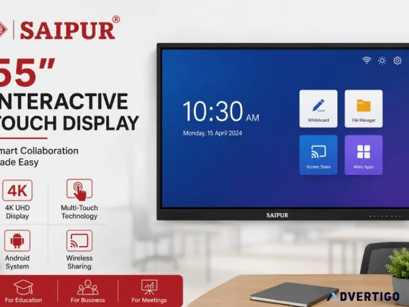 55 inch interactive touch display