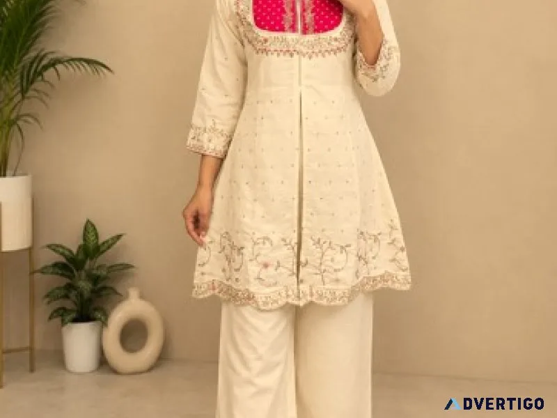 Off white cotton kurta set under 2000 everyday use rs 1699