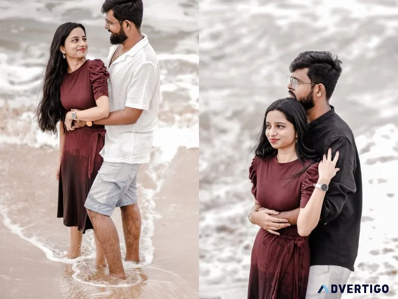 Beach pre wedding shoot in chennai by Moments Book photography
