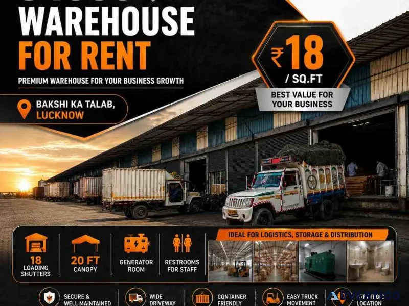 Premium 54000 sq ft warehouse for rent in lucknow