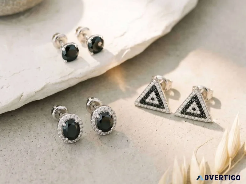 Shop certified black diamond stud earrings online