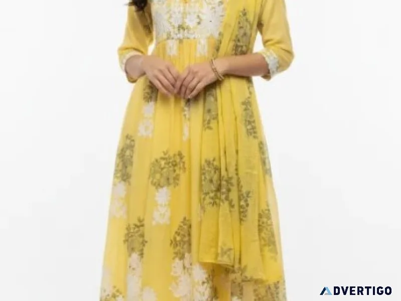 Yellow kurta set with dupatta musthave summer outfit at 1799