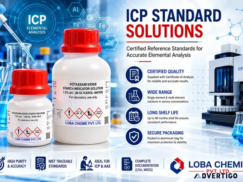 Icp standard solutions with extended 48month shelf life