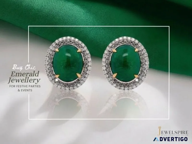 Buy chic emerald jewellery for festive parties events