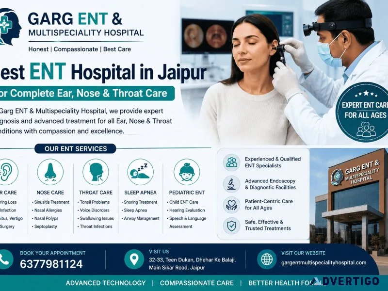 Best ENT Hospital in Jaipur for Complete Ear Nose Throat Care
