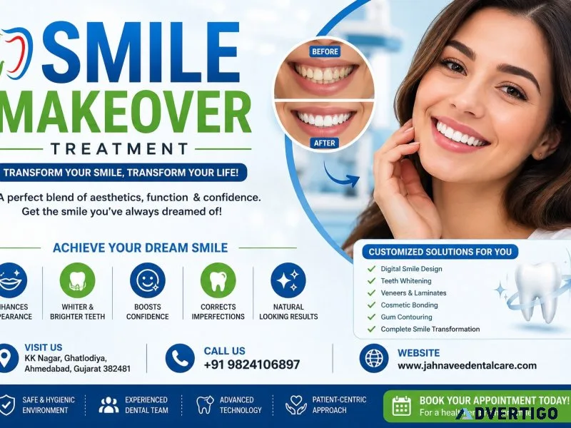 Book your smile makeover consultation jahnavee dental care