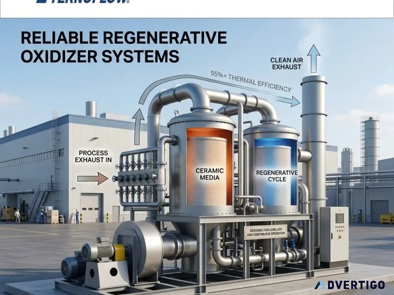 Reliable regenerative oxidizer systems for industrial