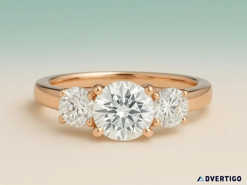 Buy lab diamond three stone rings at best price