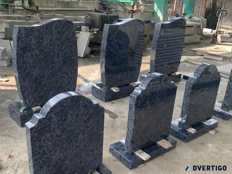 Polish bahama blue granite headstones supplier