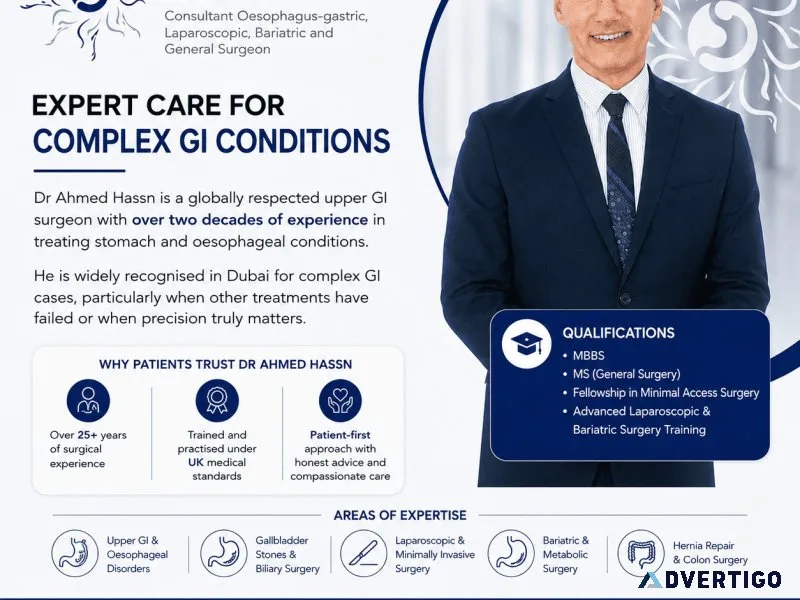 Looking for an expert upper gi surgeon in dubai consult dr ahm