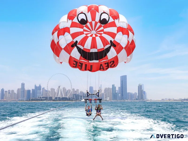 Parasailing activity at dubai marina