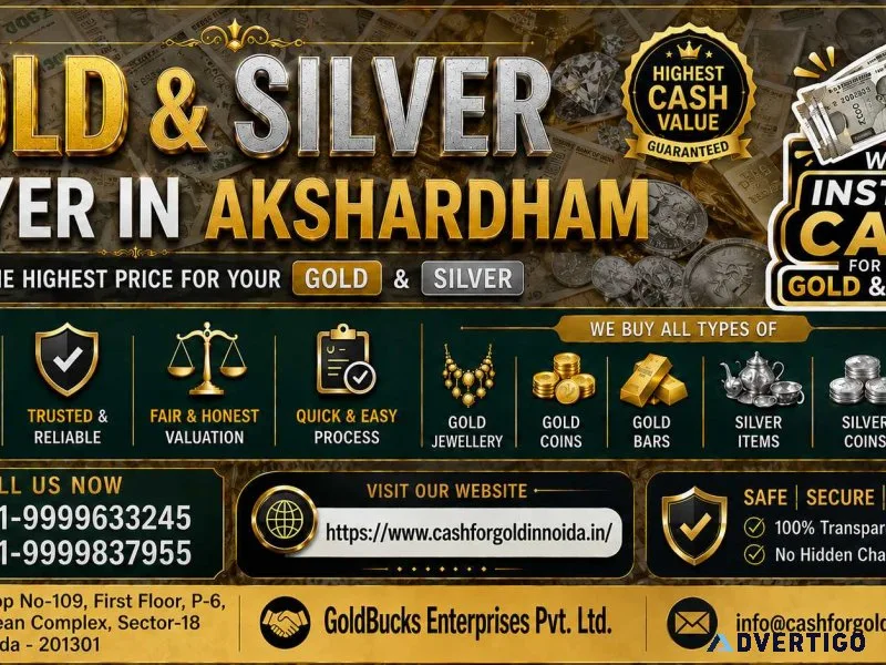Sell silver in akshardham fast and secure service