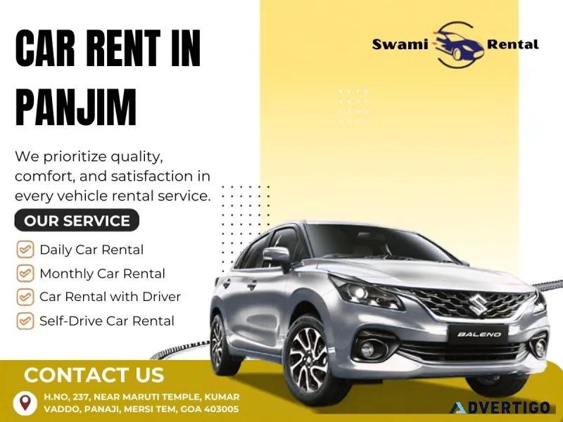 Car rent in panjim 247 service