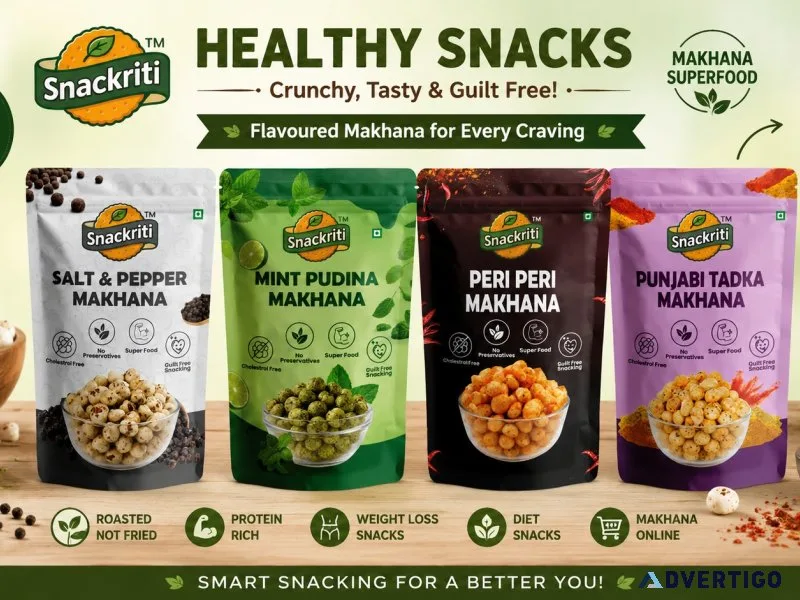 Healthy flavoured makhana proteinrich lowcalorie