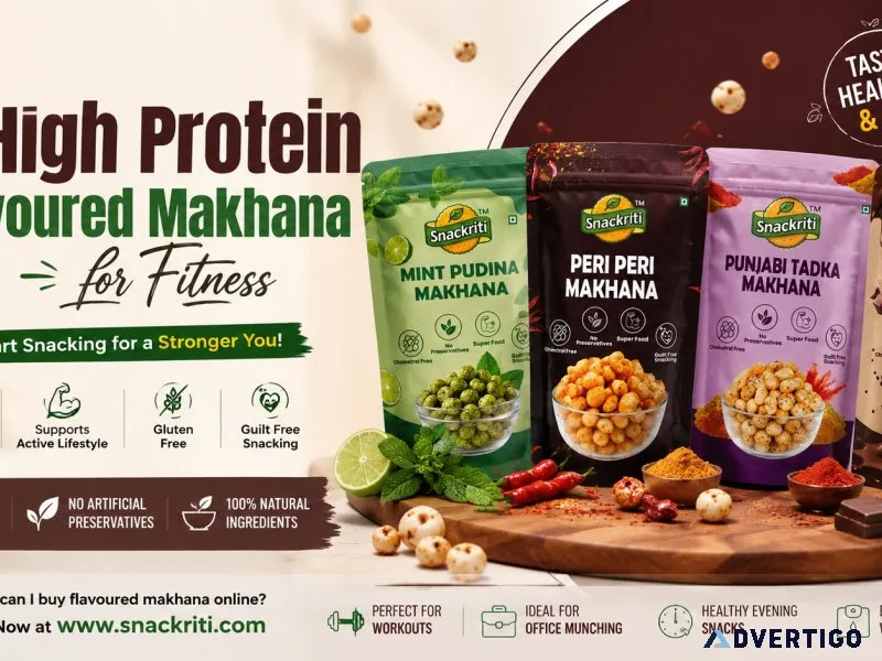 High protein flavoured makhana for fitness healthy roasted sna