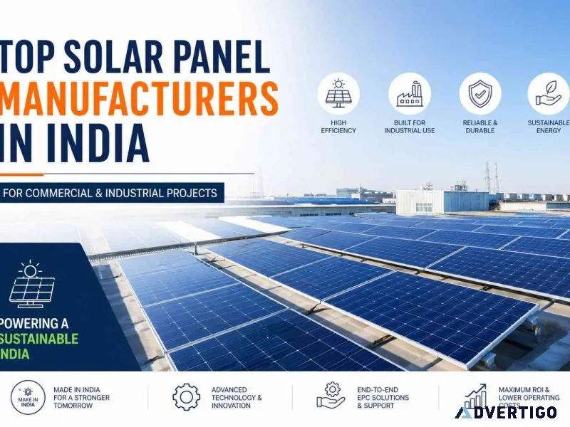Top solar panel manufacturers in india for commercial industri