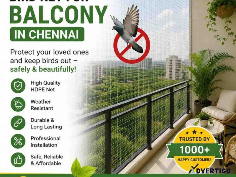 Bird net for balcony in chennai