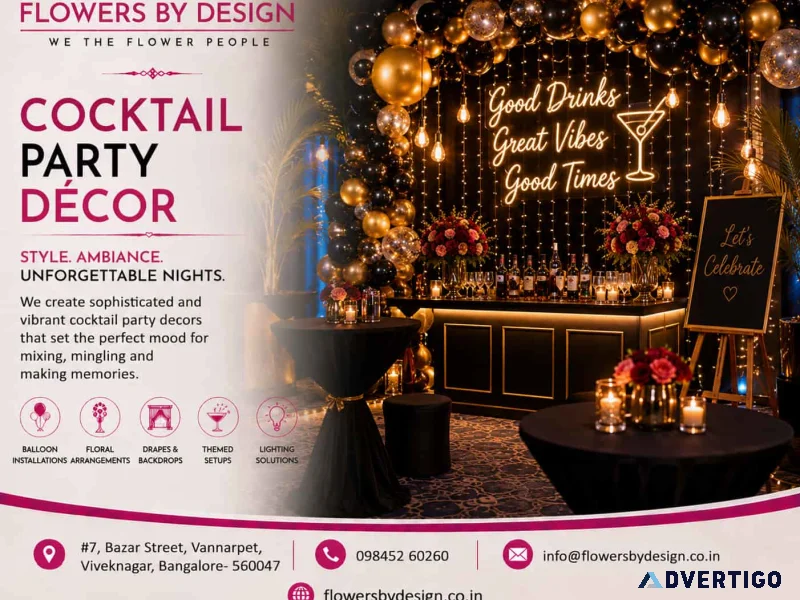 Cocktail party décor services luxury party decoration