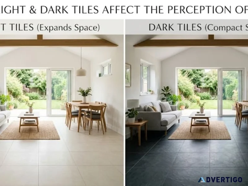 Porcelain slab tiles for bright and spacious interiors