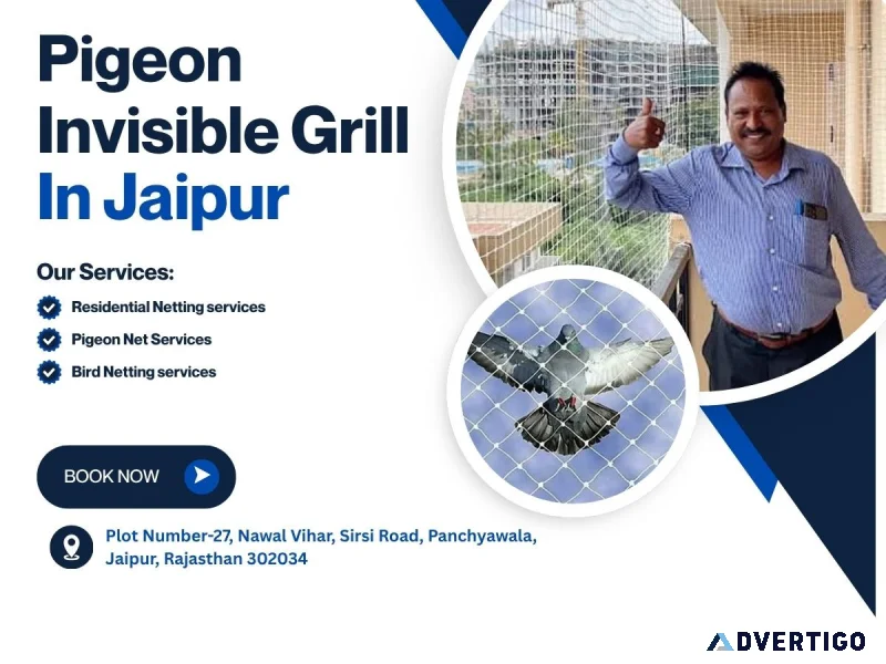 Pigeon invisible grill in jaipur safety view