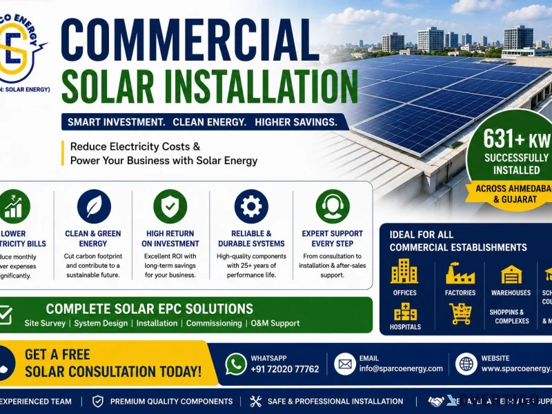 Commercial solar installation