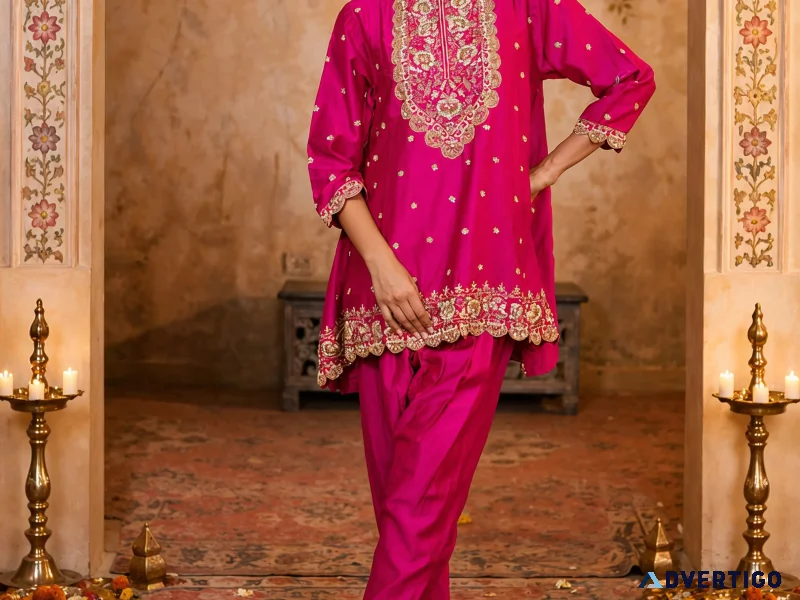 Rani pink tulip suit for ladies buy festive ethnic suits at gu