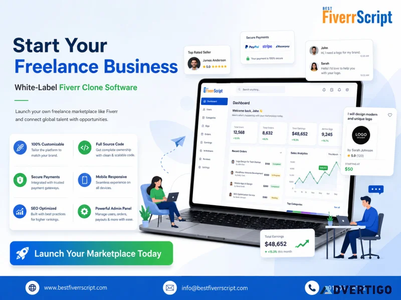 Start a freelance business with whitelabel fiverr clone softwar