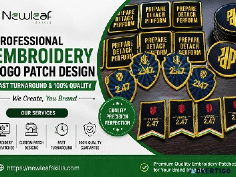 Professional embroidery logo patch design fast turnaround 100