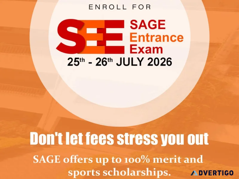 Sage entrance exam see 2026 win up to 100 merit sports sch